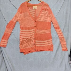 Natural Reflections Peach Patterned Cardigan